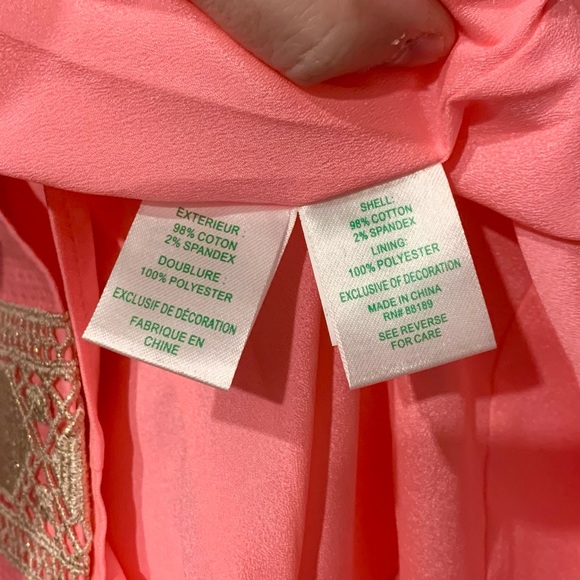 NWT Lilly Pulitzer Ena Stretch Shift Capri Coral - Size 00 - Picture 9 of 10